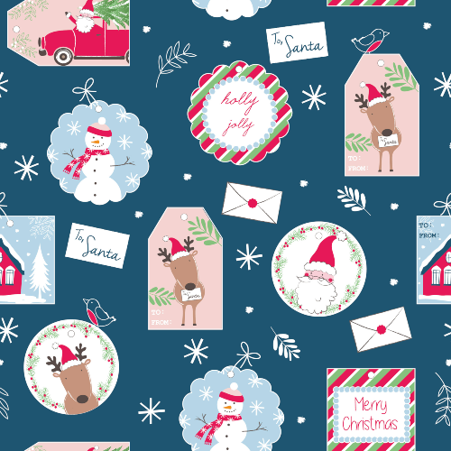 Christmas Gift Tags Christmas Post Fabric