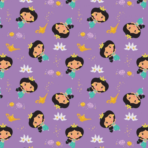 Disney Cute Jasmine Toss Kawaii Floral Fabric