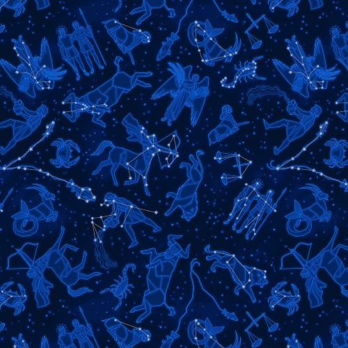 Navy Tossed Zodiac Constellations