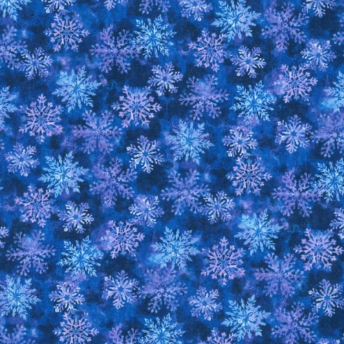 Blue Snowflakes Christmas Fabric