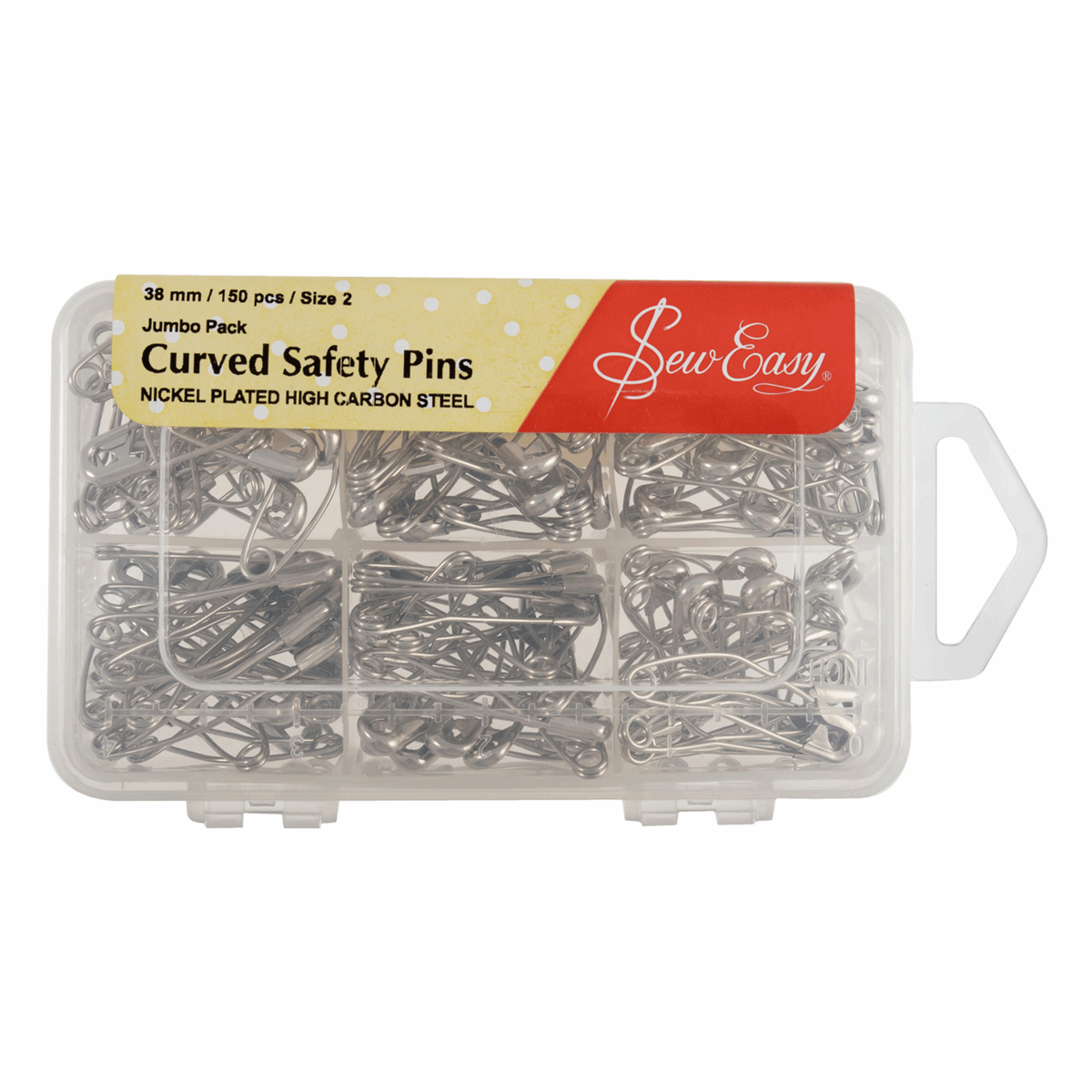 Sew Easy Curved Safety Pins 38mm. Pack of 150