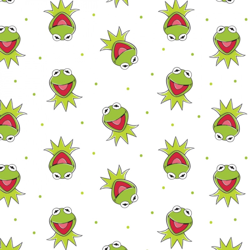 Disney The Muppets Kermit The Frog Fabric - White