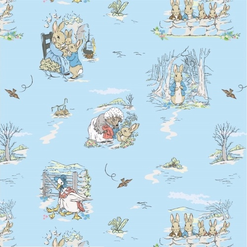 Blue Outdoors Peter Rabbit and Friends Fabric