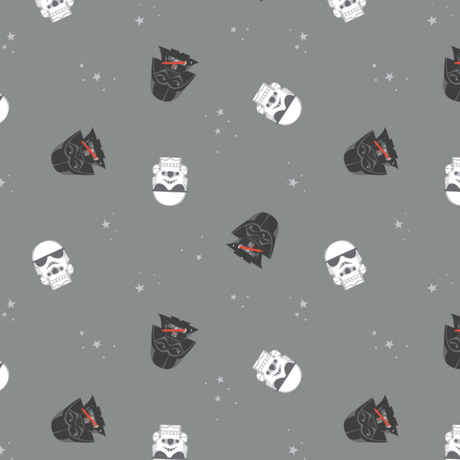 FLANNEL - Star Wars Darth Vader and Storm Trooper Fabric - Grey