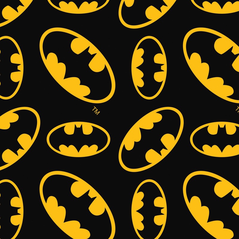 FLANNEL - Batman Logo Fabric - Black