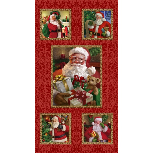 Red Santa Block Christmas Panel