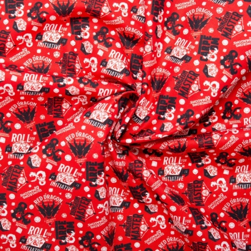 Red Roll For Initiative - Dungeons & Dragons Fabric