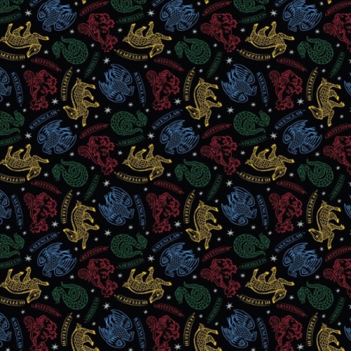 Harry Potter Fabric - Mystical Houses