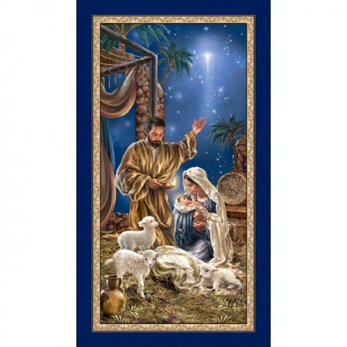 Holy Night Nativity Fabric Panel