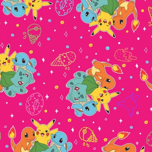 Pokemon Pink Sweets Fabric