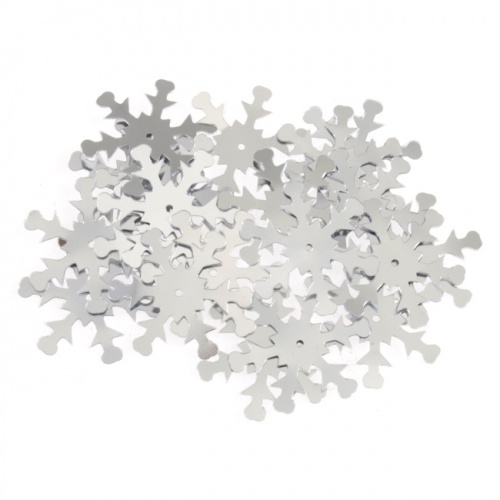 Sequins Snowflakes 24mm Silver