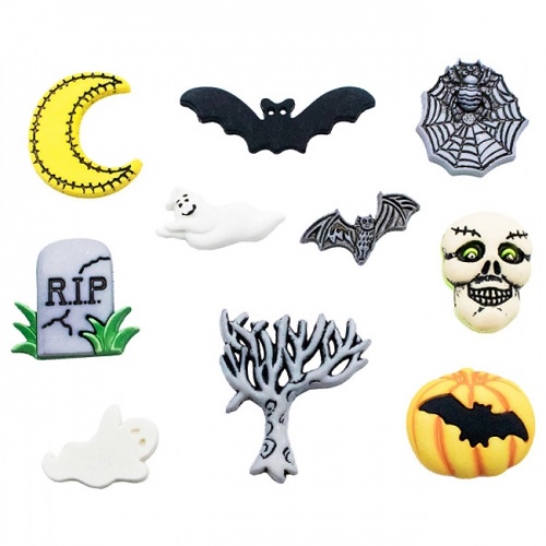 Halloween Spooky Button Embellishments