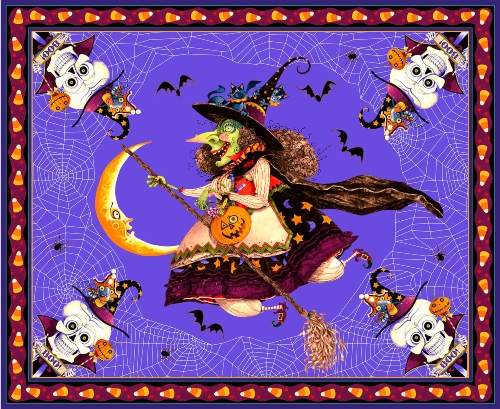 Purple Witch Panel Witchful Thinking Fabric