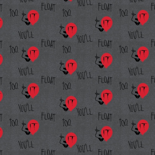 IT You'll Float Too Halloween Fabric