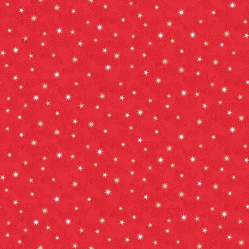 Red Stars Scandi Fabric Makower 2360-R