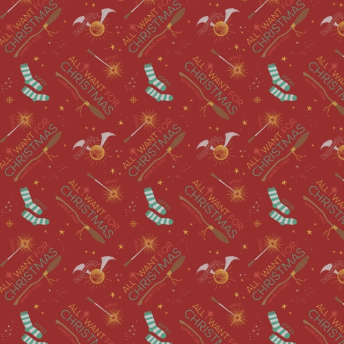 Harry Potter All I Want For Christmas Fabric