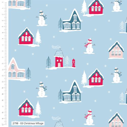 Christmas Village Christmas Post Fabric
