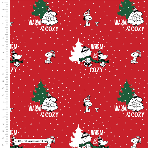 Warm And Cosy Snoopy Christmas Fun Fabric