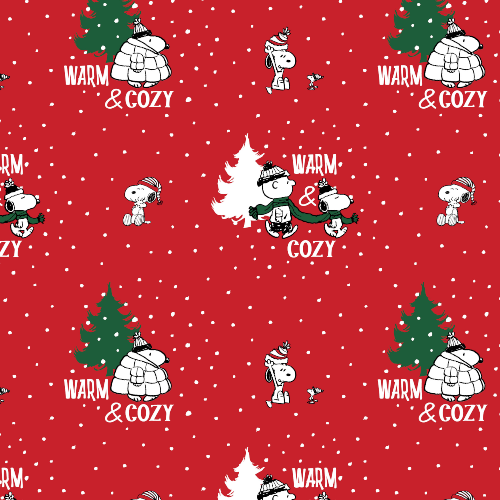 Warm And Cosy Snoopy Christmas Fun Fabric