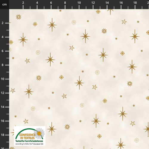Stof Cream Stars And Snowflakes 2 Christmas Is Near fabric