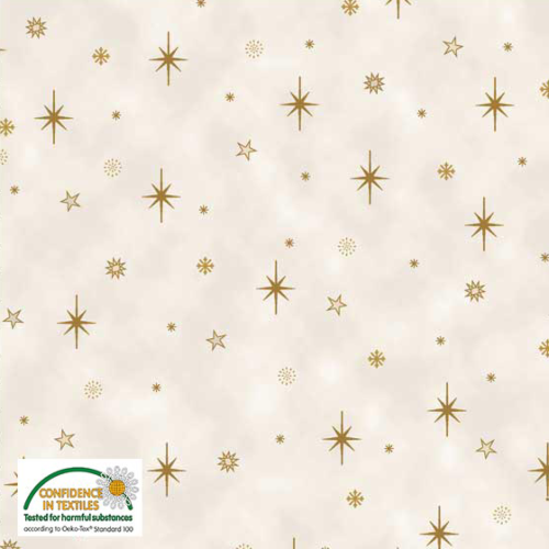 Stof Cream Stars And Snowflakes 2 Christmas Is Near fabric