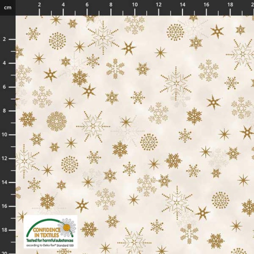 Stof Cream Stars And Snowflakes 1 Christmas Is Near fabric