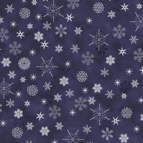 Stof Blue Stars and Snowflakes 2 Christmas Is Near fabric