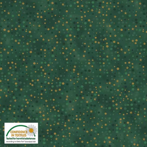 Stof Green Dots And Stars Christmas Is Near fabric