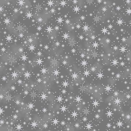 Stof Silver Stars Christmas Is Near fabric
