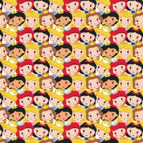 Disney Cute Princesses Kawaii Packed Party Fabric