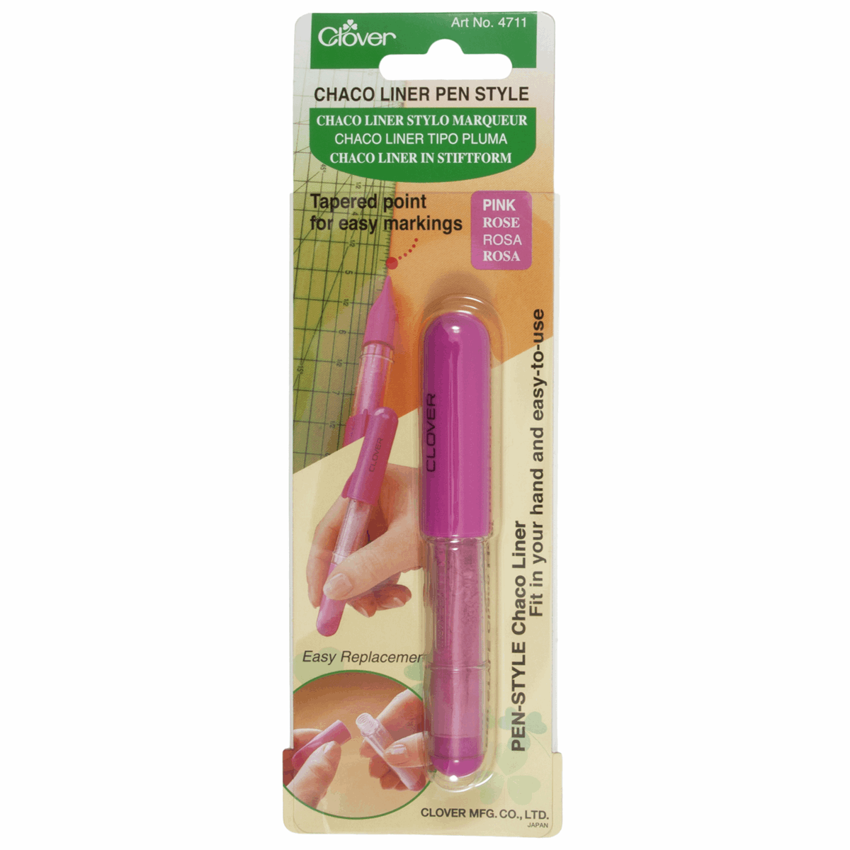 Clover Chaco Liner Pen Style Pink