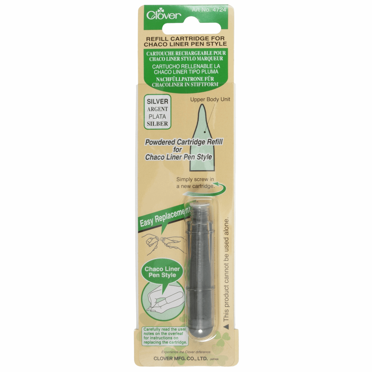 Clover Chaco Liner Pen Style Silver Refill