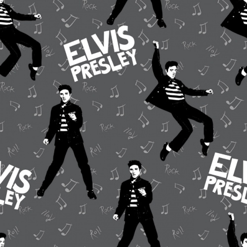 Elvis King of Rock Fabric