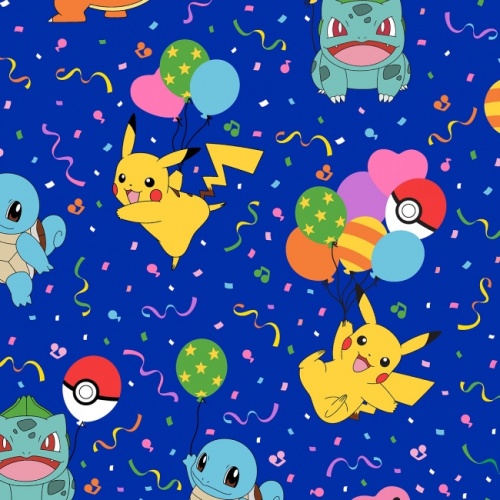 Pokemon Confetti Cobalt Fabric