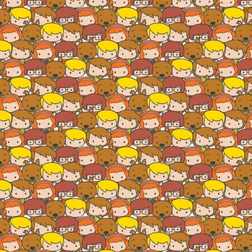 Chibi Scooby Doo Gang Packed Fabric