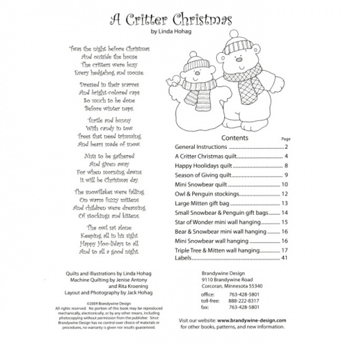 A Critter Christmas | Pattern Book