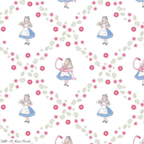 Alice in Wonderland Fabric - Alice Floral