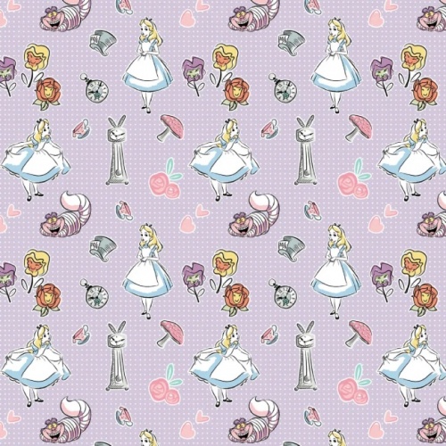 Alice in Wonderland Cozy Lilac Fabric