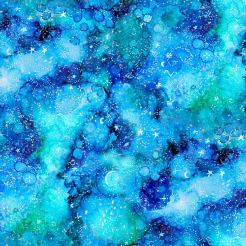 Arctic Wonder Fabric - Marble Blue