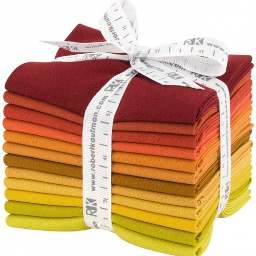 Robert Kaufman Autumn Hues Kona Solids Fat Quarters 12 Pieces