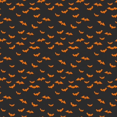 Bad To The Bone Fabric - Black Bats