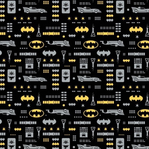 FB Batman Icons Fabric - Black