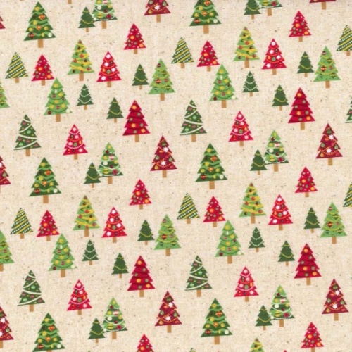 Beige Christmas Trees Fabric