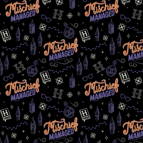 Harry Potter Mischief Managed Halloween Fabric