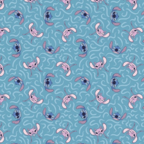 Blue Stitch Go With The Flow - Lilo and Stitch Fabric