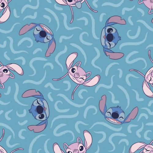 Blue Stitch Go With The Flow - Lilo and Stitch Fabric