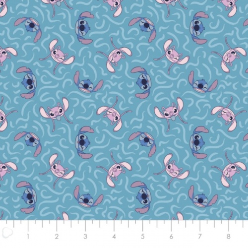 Blue Stitch Go With The Flow - Lilo and Stitch Fabric
