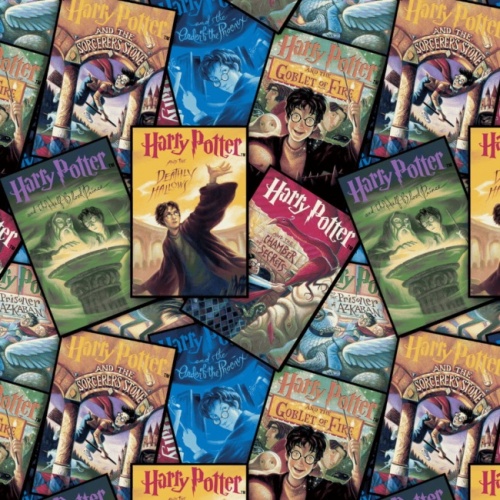 Harry Potter Book Cover Stack Fabric