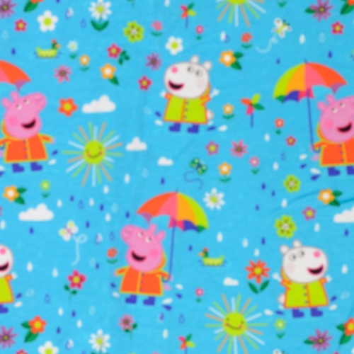 Jersey - Bright Blue Peppa Pig Fabric