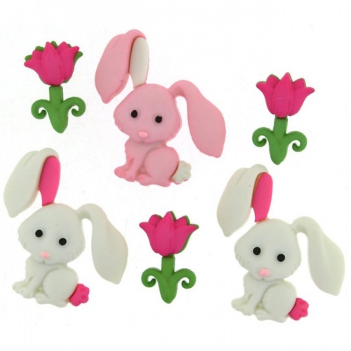 Bunny Love Button Embellishments